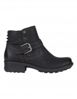 Planet Shoes Punter Black Leather Ankle Boot