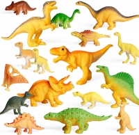 Coogam 18PCS Realistic Dinosaur Toy Play Set Assorted Plastic Small Dino Figures Cake Toppers Birthday Party Favors Figurines