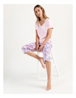 Soho Organic Cotton Knit V-Neck Pyjama Set Baby Pink