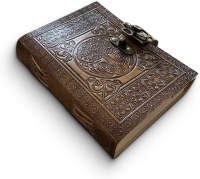 Leather Journal Handmade by DreamKeeper - Celtic Embossed Travel Journal - Original Antique Tree of Life Design - Plain Paper
