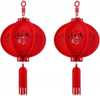 Chinese Festival and Celebration Paper Lantern, Chinese Lucky Red Fu 3D Puzzle Lantern (2 Lanterns)