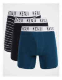 Kenji Long Leg Stripe Trunks Navy 3 Pack