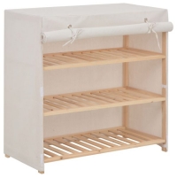 Shoe Cabinet With Cover White 79x40x80 Cm Fabric