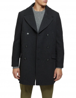 Oxford Mason Wool Rich Twill Overcoat In Charcoal