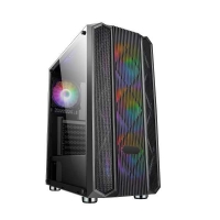 Rotanium (Temper-TG307 RGB) Black,USB3.0,(4x120mm ARGB fan)Tempered Glass ATX Gaming Case,NO PSU