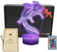 $45.14 - DEAL BEST Axolotl 3D Illusion Desk Lamp Room Decor Night Light Toys with Greeting Card,16 Colors,Remote Control,Bedroom