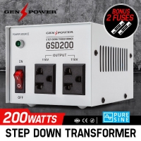 200W Step Down Transformer GENPOWER 240V-110 Stepdown Voltage Converter AU-US