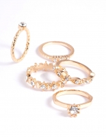 Gold Classic Bling Ring Stack Pack