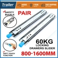 60kg Locking Drawer Slides / Runners 800MM - 1600MM 4wd Trailer Fridge Draw
