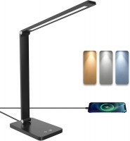 LED Desk Lamp, Binsg Eye-Caring Desk Lamps for Home Office with 5 Lighting Modes and 3 Brightness Levels, USB Desk Light with