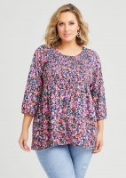 Organic Pastel Ditsy Top In Print In Sizes 12 To 24