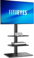 $100.20 - FITUEYES TV Stand with Mount for 32 to 60 inch Flat Curved Screen Height Adjustable 60° Swivel Bracket 3 Shelves with Cable