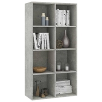 Book Cabinet/Sideboard Concrete Grey 66x30x130 Cm Chipboard