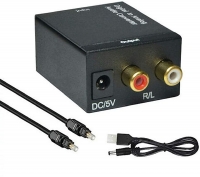 Proxima Direct DAC Digital to Analog Converter Digital SPDIF Toslink to Analog Stereo RCA 3.5mm Jack Audio L/R Adapter with