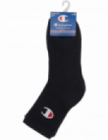 Champion C-Logo Quarter Crew Sport Socks Black 3 Pack