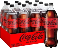 Coca-Cola No Sugar Soft Drink, 12 x 1.25 l - 