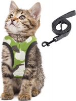 Simpeak Escape Proof Cat Harness and Lead Set, Adjustable Soft Cat Walking Jackets with Retractable Cat Leash for Pet Puppy