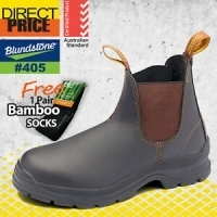Blundstone Work Boots Mens Non-safety Brown Elastic Side Anti-bacterial 405