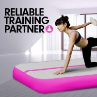 7m x 1m Air Track Inflatable Gymnastics Mat Tumbling – Grey Pink