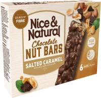 Nice & Natural Roasted Chocolate Nut Bar Salted Caramel 6Pk, 8 x 180g
