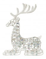 Myer Giftorium Luxe Metal Bejewelled Glitter Sitting Reindeer Decoration