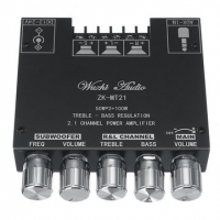 ZK-MT21 bluetooth 5.0 Subwoofer Amplifier Board 50WX2+100W 2.1 Channel Power Audio Stereo Amplifier Tone Board Bass AMP AUX Sale