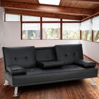 Sarantino Faux Leather Sofa Bed Lounge Furniture