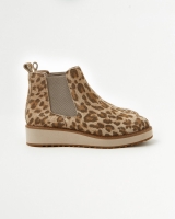 Jade Leather Boot - Ivory Leopard Suede