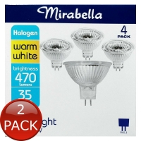 2 x Mirabella Globe Halogen Dimmable Downlight Warm White Gu5.3 12V 35 Watts