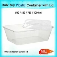 TAKE AWAY CONTAINERS & LIDS DISPOSABLE PLASTIC FOOD CONTAINER 500,650,750,1000ml