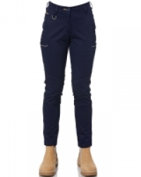 Bisley Womens Mid Rise Stretch Cotton Pants - Navy