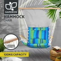 Gardeon Hammock Chair Hanging Rope Outdoor Camping Portable Swing Hammocks Blue