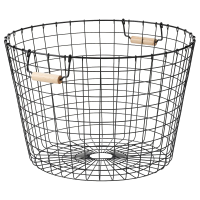 NÄTADE Wire basket with handles, black, 59x40 cm
