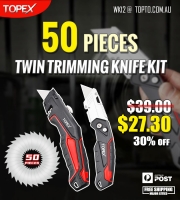 30% OFF With 50 Blades Twin Heavy Duty Utility Knife Retractable & Folding $27.5(Was $39)+Delivery (Free to Major Cities) @Topto