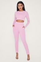 AMELIA Fitted High Waisted Joggers - Pink