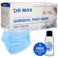 Vital Pharmacy Supplies:Dr Max 3 Ply Surgical Masks 50 Pack $25 + Free Small Hand Sanitiser - Free Shipping for Orders Over $50