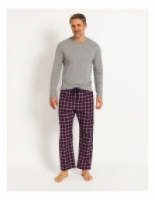 Reserve Essentials Long Sleeve Tee & Flannelette Pant PJ Set Winter Check Grey