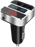 Bluetooth FM Transmitter for Car with AUX Input, Blufree Wireless Bluetooth 4.2 in-Car FM Radio Audio Adapter Hands-Free Calling
