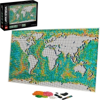 LEGO 31203 Art World Map Home Wall Décor Set for Adults, Collectors DIY Poster on Multipart Canvas for Bedroom, Living Room,