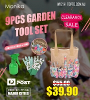 Gardening Kit 9 Piece Set Transplanter Fork Cultivator Trowel Pr $39.9 (Was $55) 27% off + Delivery (Free to Major Cities) @TOPT