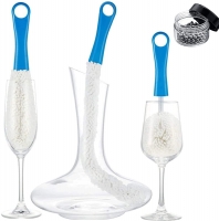 InMalla 3 Pieces Wine Decanter Cleaning Brush, Flexible Bottle Scourer Cleaner Brush, with Decanter Cleaning Balls, Multi-Functi