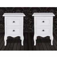 Nightstands 2 pcs with 2 Drawers MDF