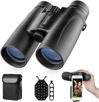 Binoculars for Adults, 10X42 Roof Prism Low Light Night Vision Lightweight Compact Binocular for Bird Watching, Hunting,