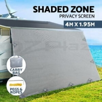 Caravan Privacy Screens Roll Out Awning 4Mx1.95M End Wall Side Sun Shade Screen