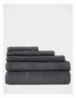 Vue Combed Cotton Ribbed Towel Range Charcoal