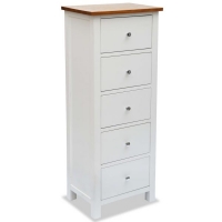Tall Chest Of Drawers 45x32x115 Cm Solid Oak Wood