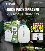 20V Max 16L Lithium Backpack Sprayer Weed Control Fertilizing Watering $169 (Was $239) + Delivery (Free to Major Cities) @ Topto