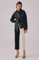 C/MEO COLLECTIVE  FINALLY LEATHER JACKET BLACK