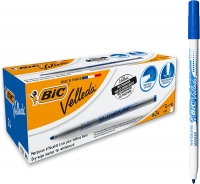 BIC Velleda 1721 Whiteboard Markers Fine Bullet Nib - Blue, Box of 24 Dry Erase Whiteboard Markers