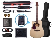 Artist LSPCEQNTL Left Handed Acoustic Electric Guitar Busker Pack